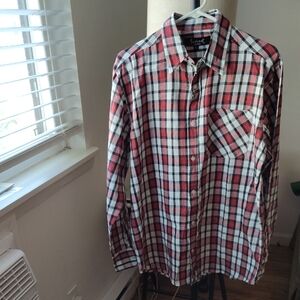 Forcast Red and Black Plaid Men's Shirt